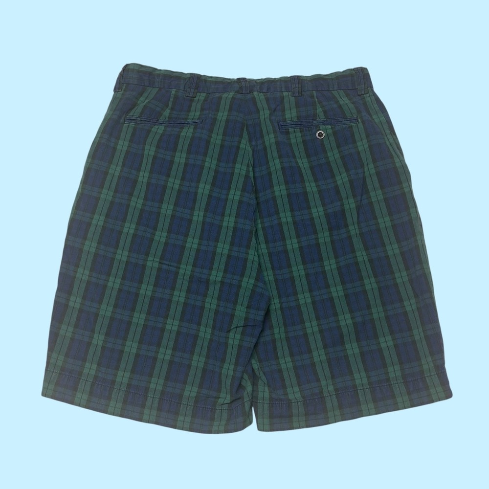 Polo Ralph Lauren Mens Black Watch Plaid Shorts Green Navy Blue Size 38